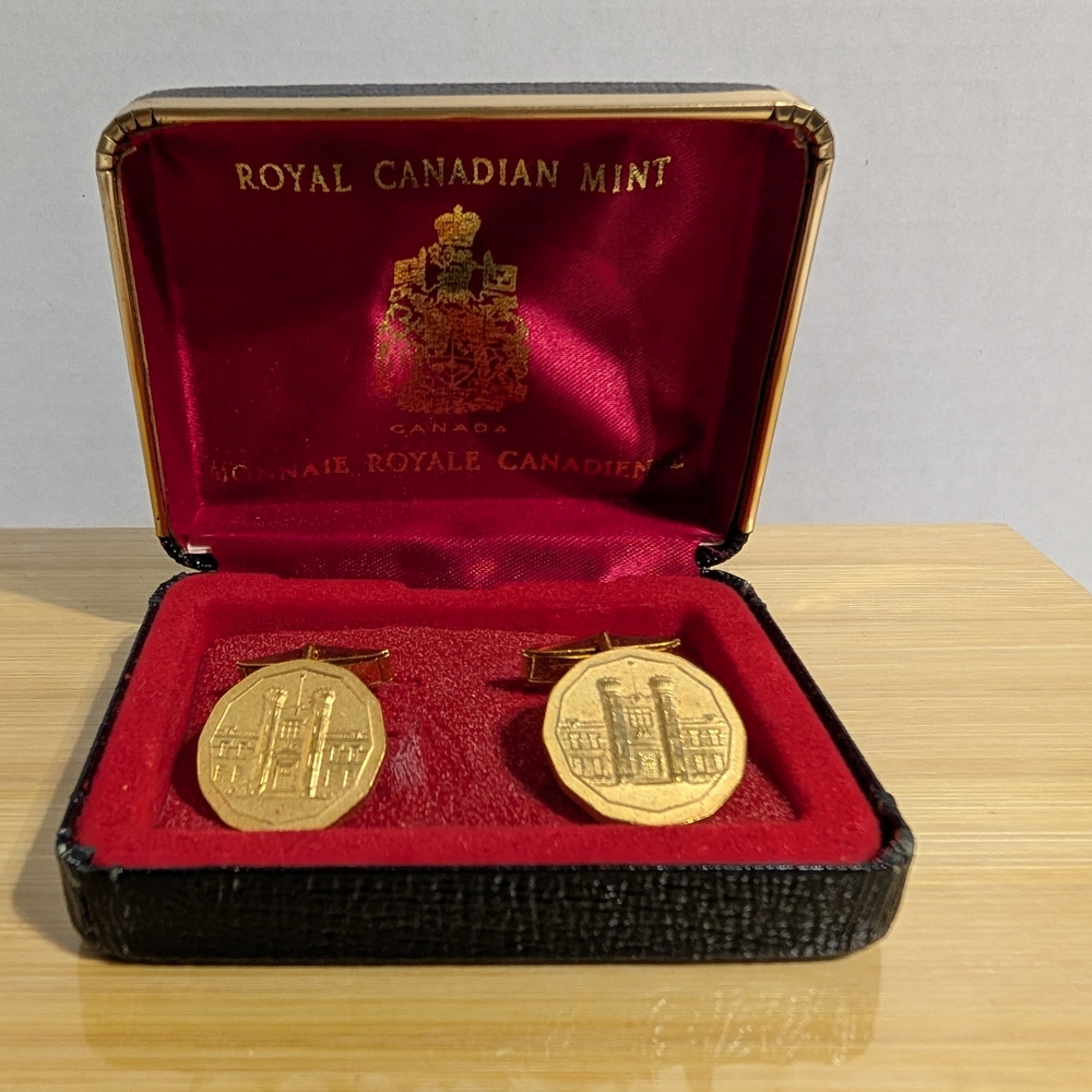 Royal Canadian Mint cufflinks Building Design With Case